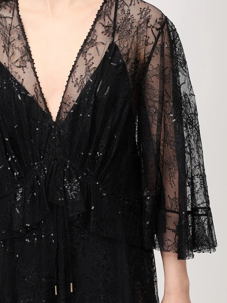 Платье кружевное ALBERTA FERRETTI 261U_0406-1620 1555 Черный  Фото 5