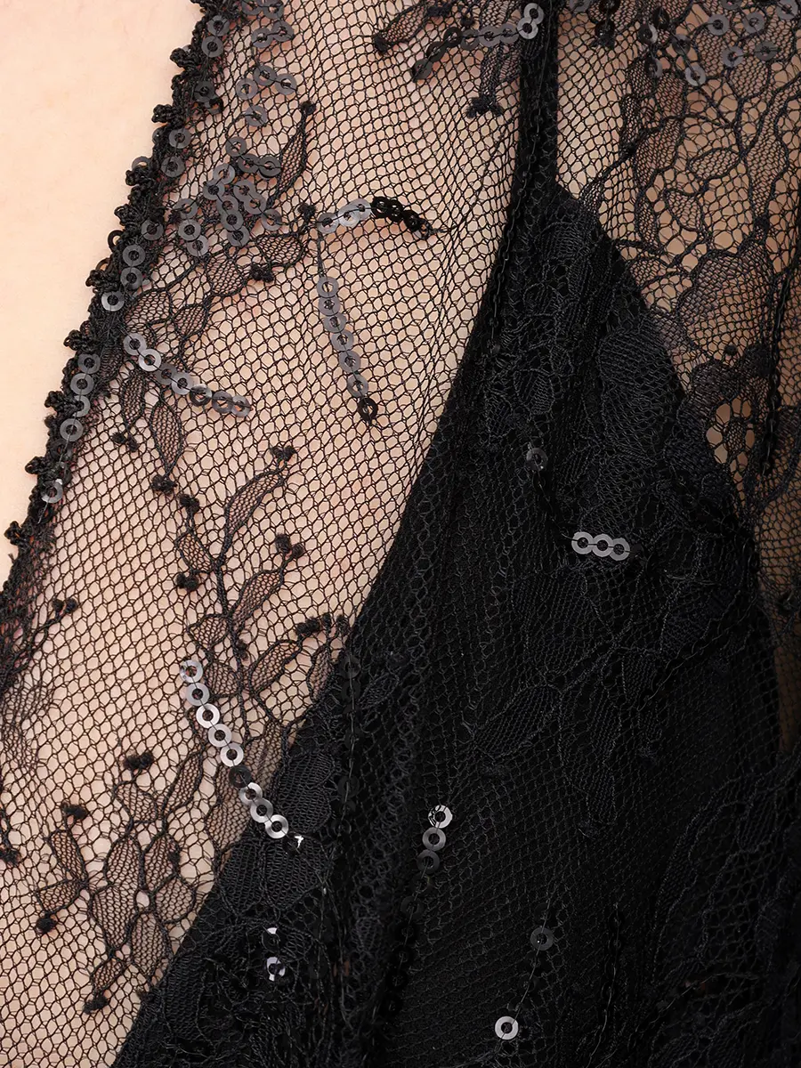 Платье кружевное ALBERTA FERRETTI 261U_0406-1620 1555 Черный  Фото 6