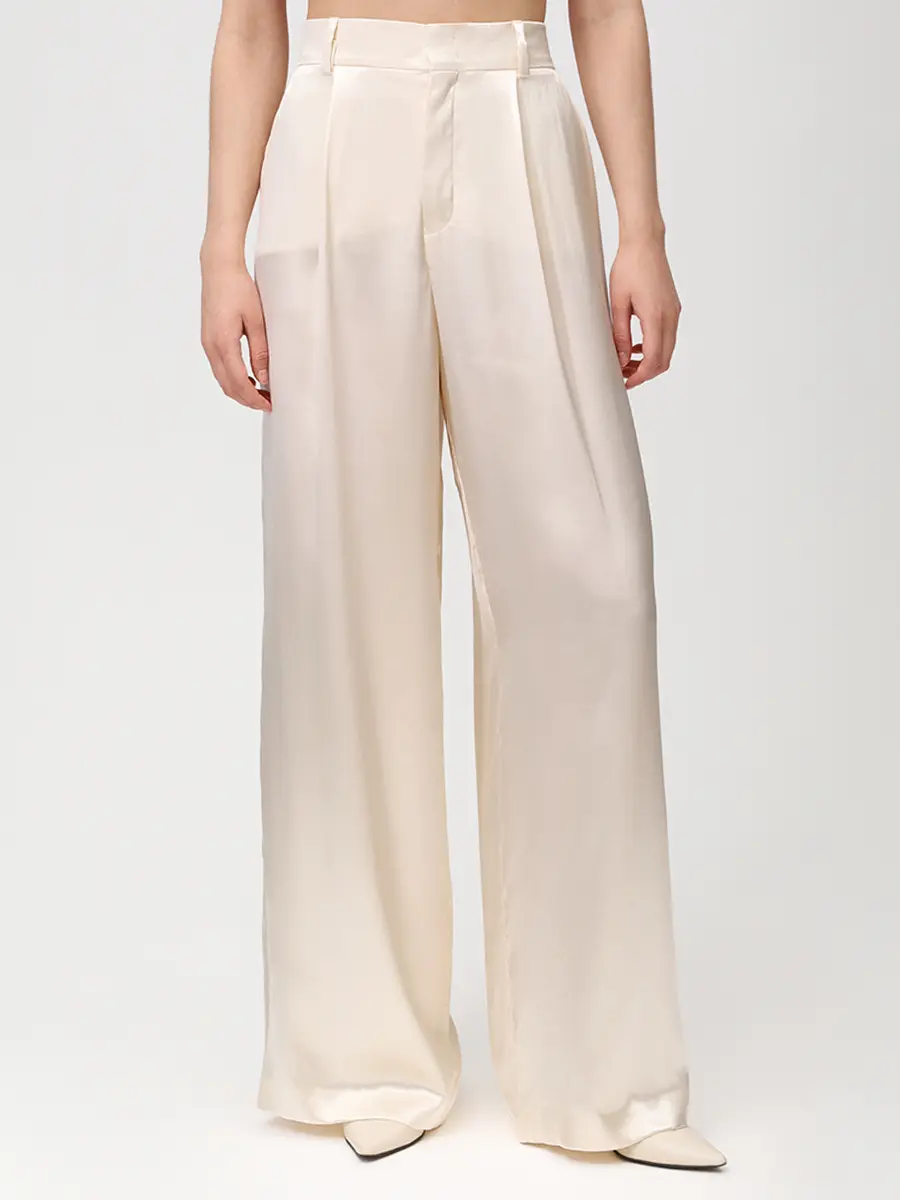 Брюки из вискозы ALBERTA FERRETTI 261U_0301-1627 0002 Белый  Фото 4