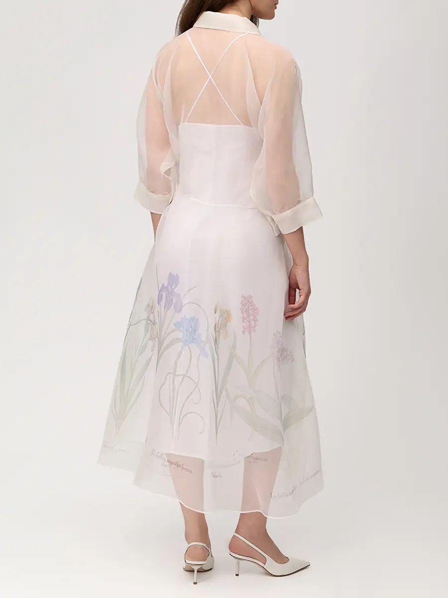 Платье шелковое ALBERTA FERRETTI 261U_0442-1650 1888 Белый  Фото 3
