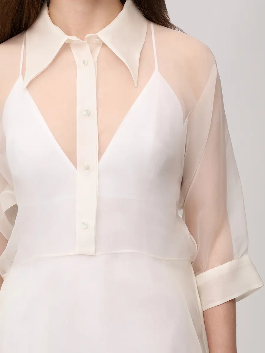 Платье шелковое ALBERTA FERRETTI 261U_0442-1650 1888 Белый  Фото 5