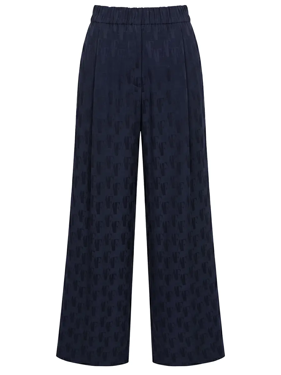 Брюки из ацетата и шелка ALBERTA FERRETTI 261U_0325-1626 0290 Синий 