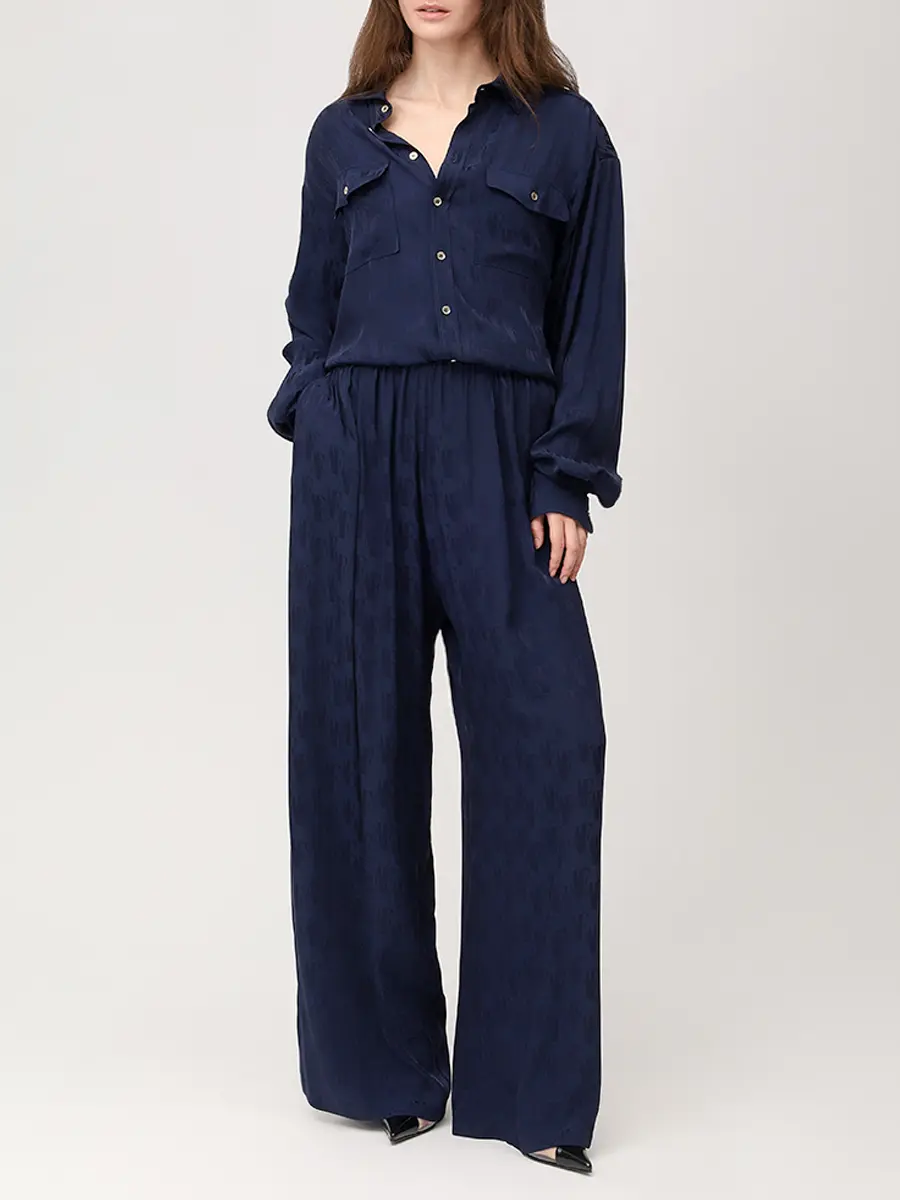 Брюки из ацетата и шелка ALBERTA FERRETTI 261U_0325-1626 0290 Синий  Фото 2