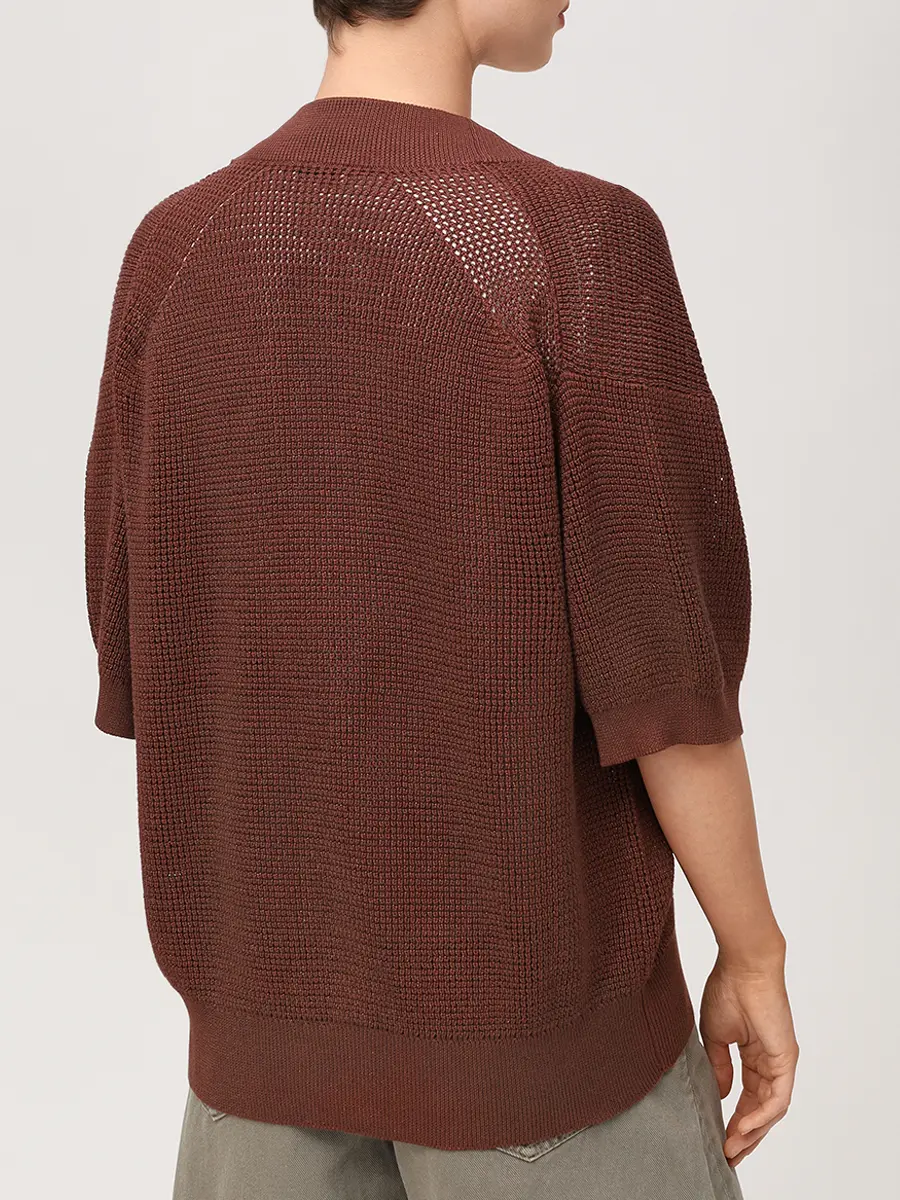 Кардиган хлопковый BRUNELLO CUCINELLI MST263316 CQI10 Коричневый  Фото 3