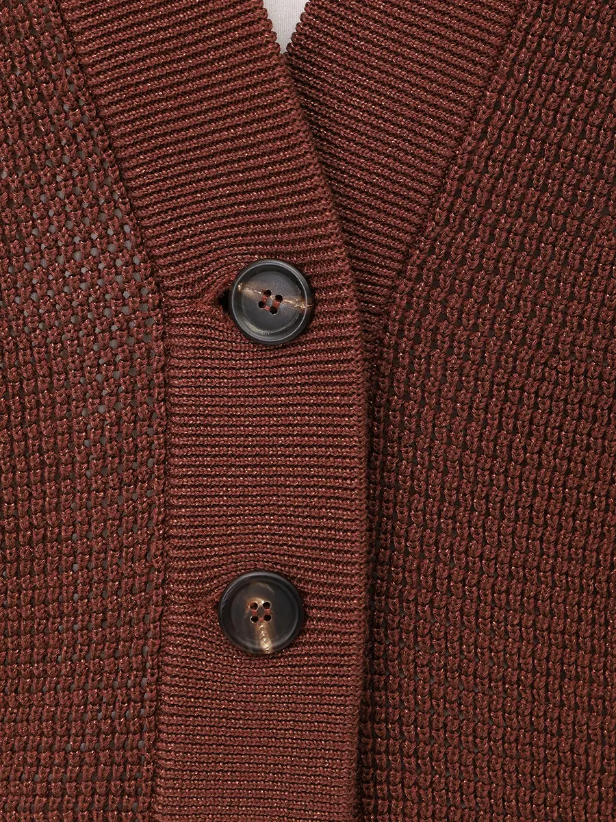 Кардиган хлопковый BRUNELLO CUCINELLI MST263316 CQI10 Коричневый  Фото 5