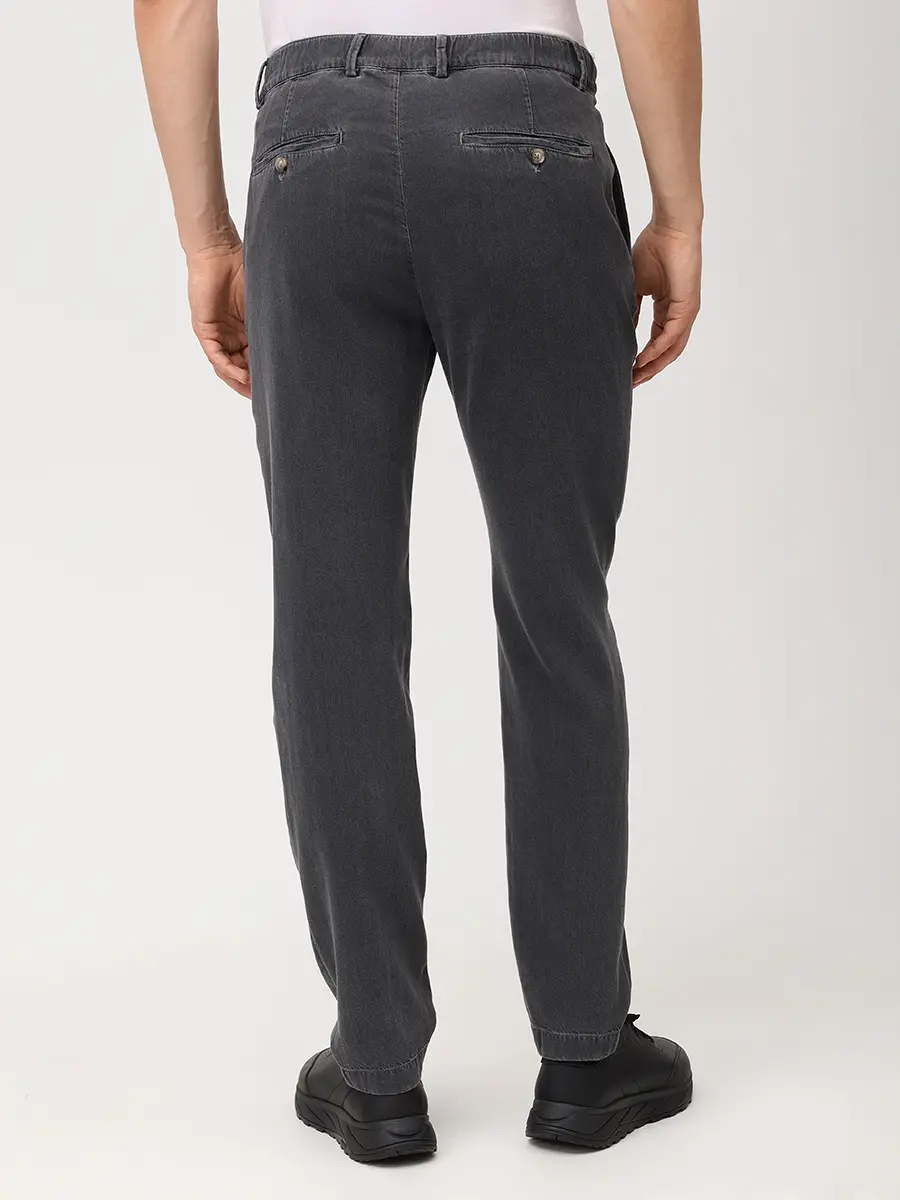 Джинсы Regular Fit из хлопка и лиоцелла PAUL & SHARK 26414148/J08 Серый  Фото 3