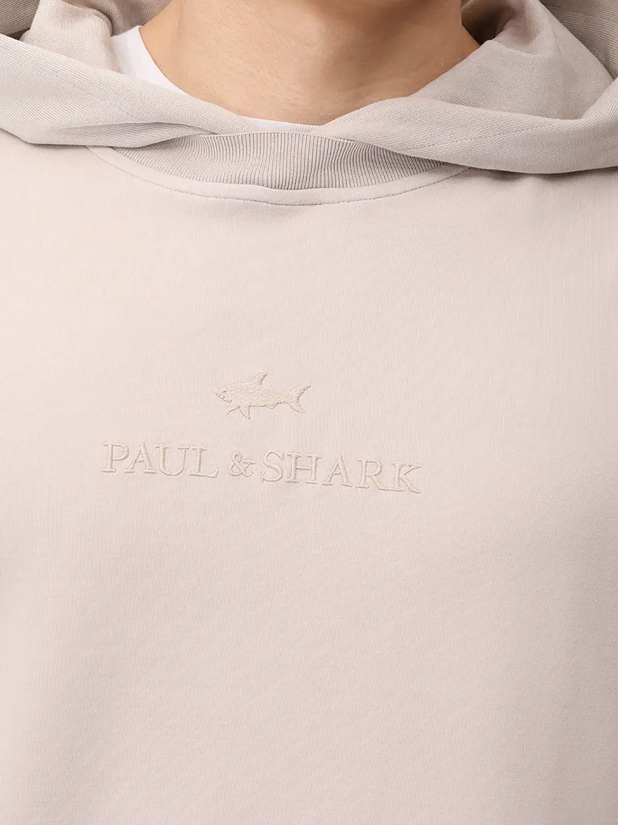 Худи хлопковое PAUL & SHARK 26411823/348 Бежевый  Фото 5