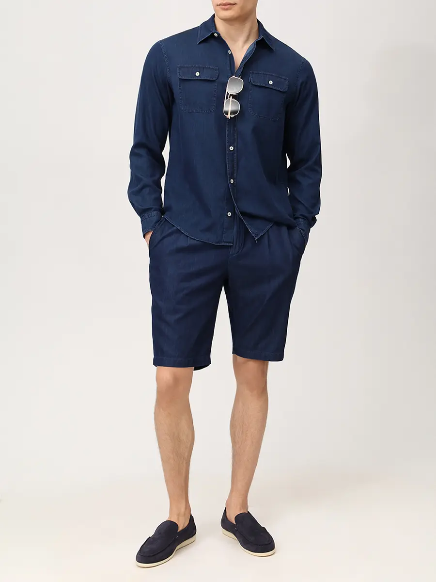 Рубашка Regular Fit джинсовая PAUL & SHARK 26413280/J03 Синий  Фото 2