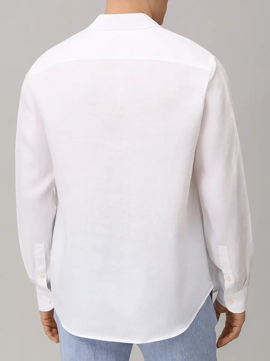 Рубашка Regular Fit льняная PAUL & SHARK 25413252/010 Белый  Фото 3