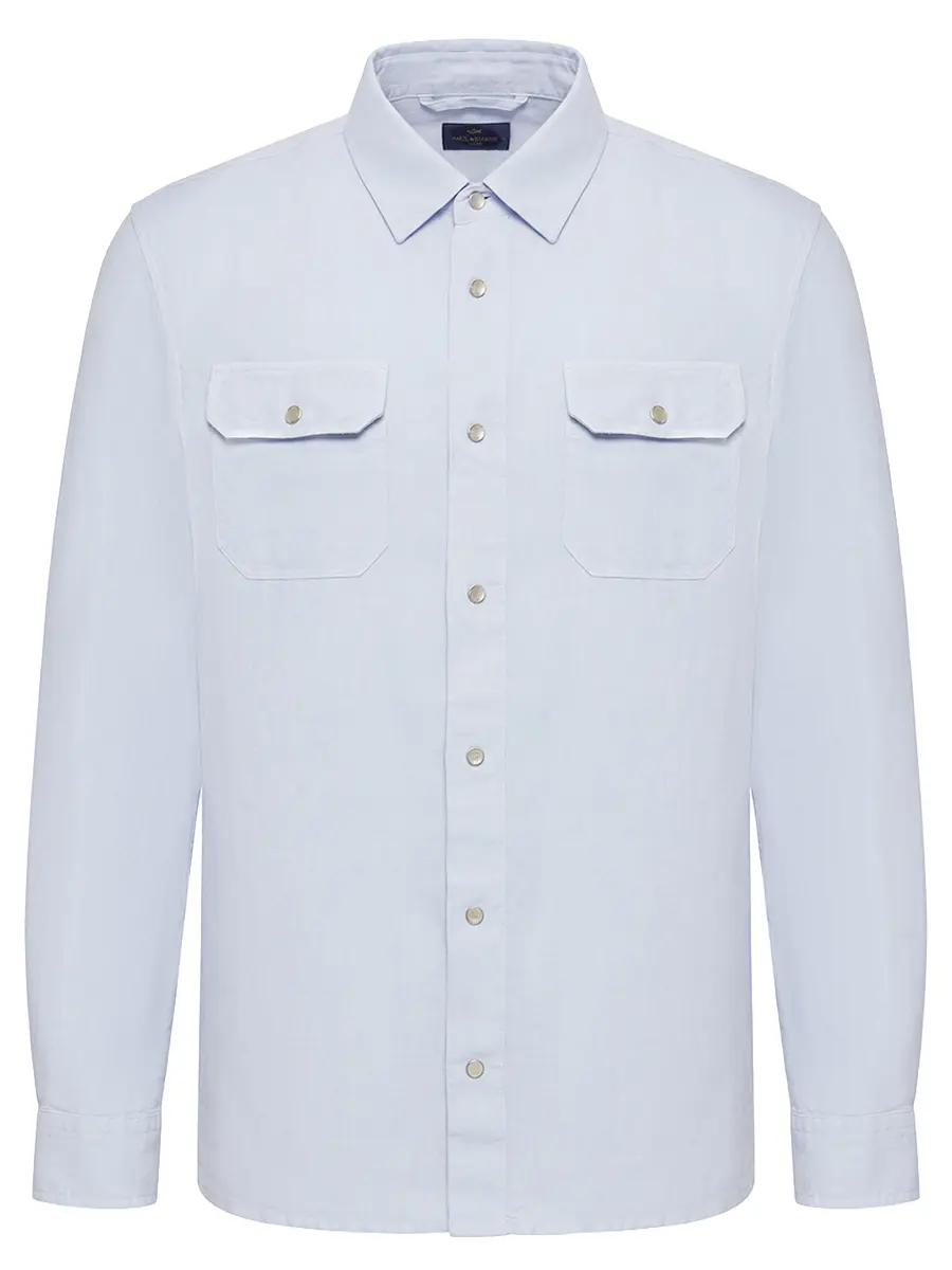 Рубашка Regular Fit льняная PAUL & SHARK 26413332/394 Голубой 