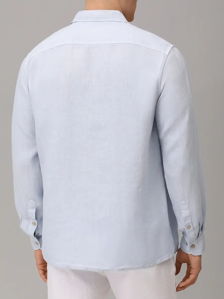 Рубашка Regular Fit льняная PAUL & SHARK 26413332/394 Голубой  Фото 3