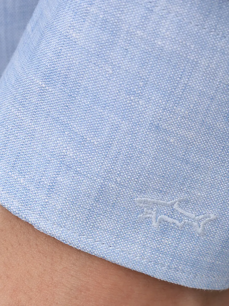 Рубашка Regular Fit льняная PAUL & SHARK 26413306/364 Голубой  Фото 6