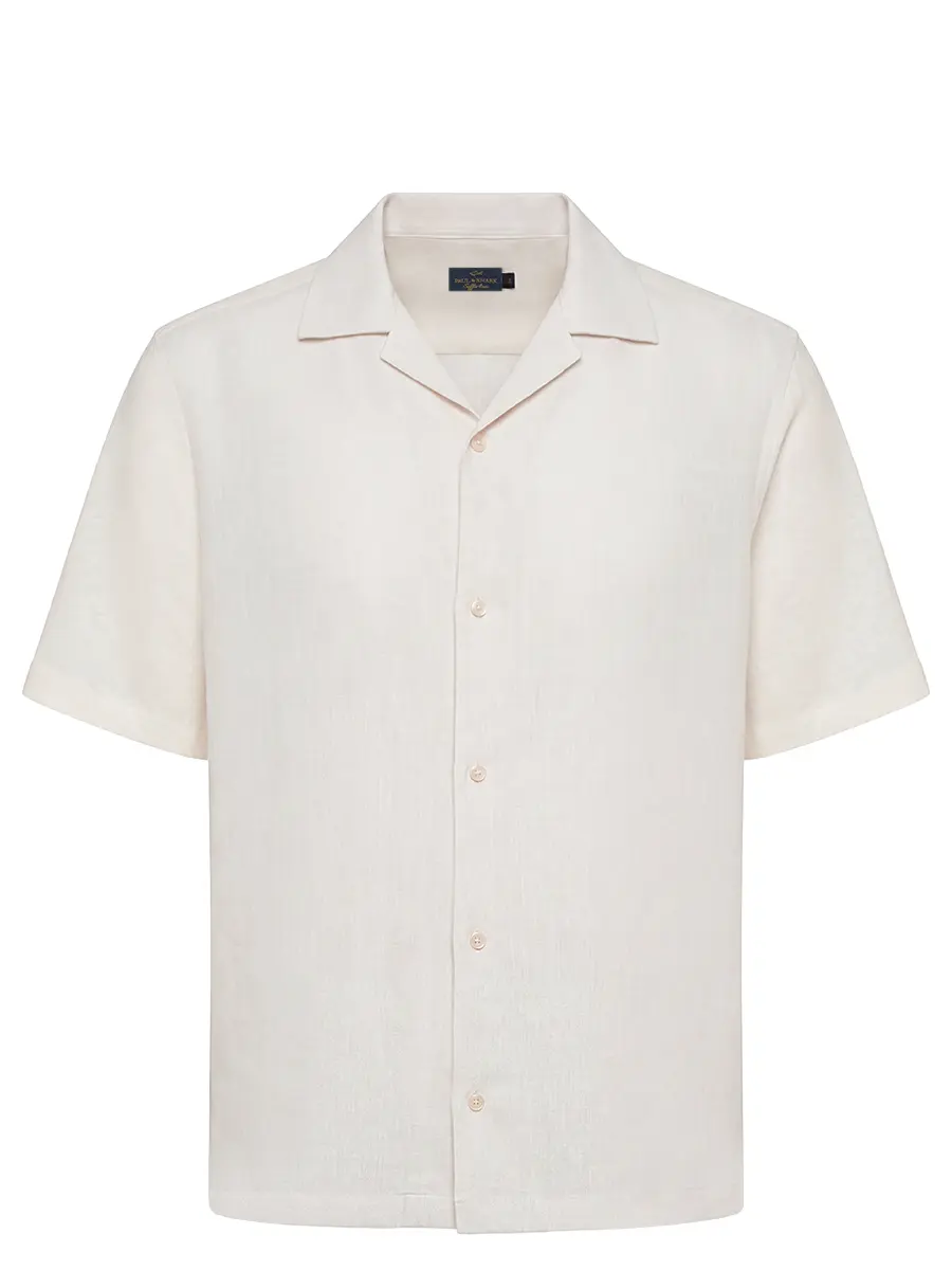 Рубашка Regular Fit льняная PAUL & SHARK 26413201/096 Кремовый 