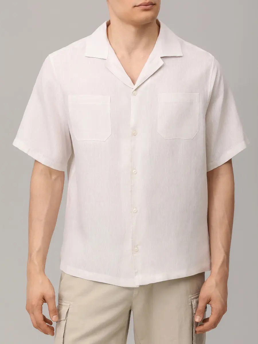 Рубашка Regular Fit льняная PAUL & SHARK 26413315/096 Белый  Фото 4