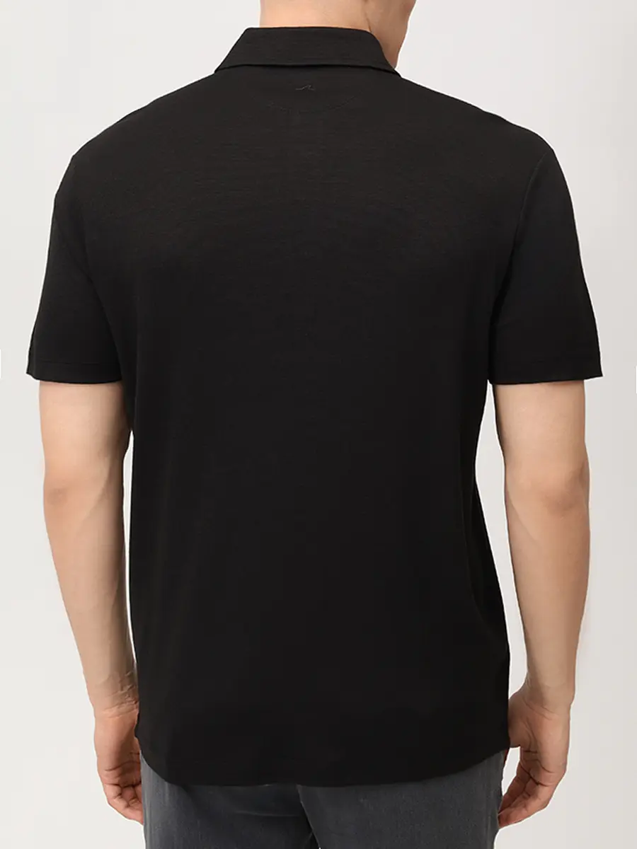 Поло из хлопка и лиоцелла PAUL & SHARK 254411283/011 Черный  Фото 3