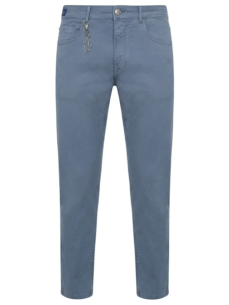 Брюки Regular Fit из хлопка и лиоцелла PAUL & SHARK 99314017/635 Голубой 
