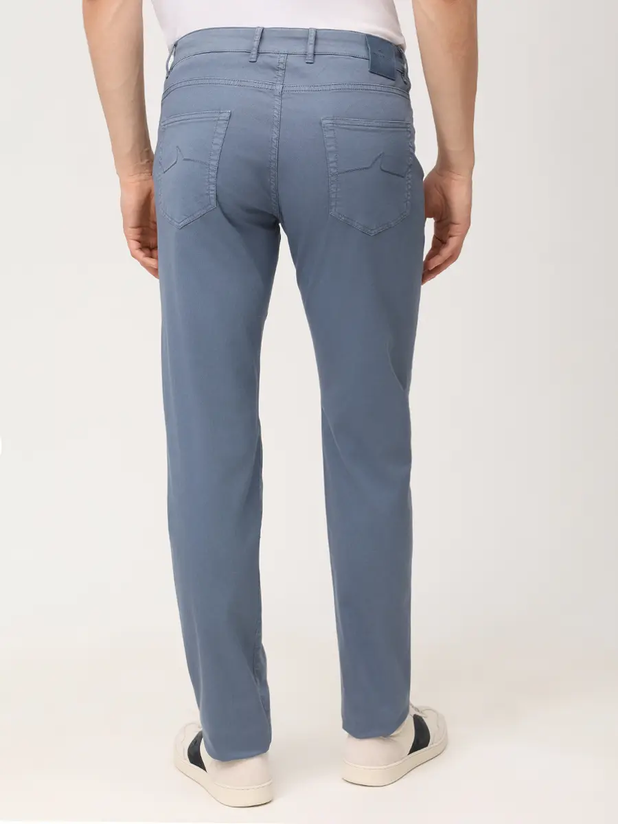 Брюки Regular Fit из хлопка и лиоцелла PAUL & SHARK 99314017/635 Голубой  Фото 3
