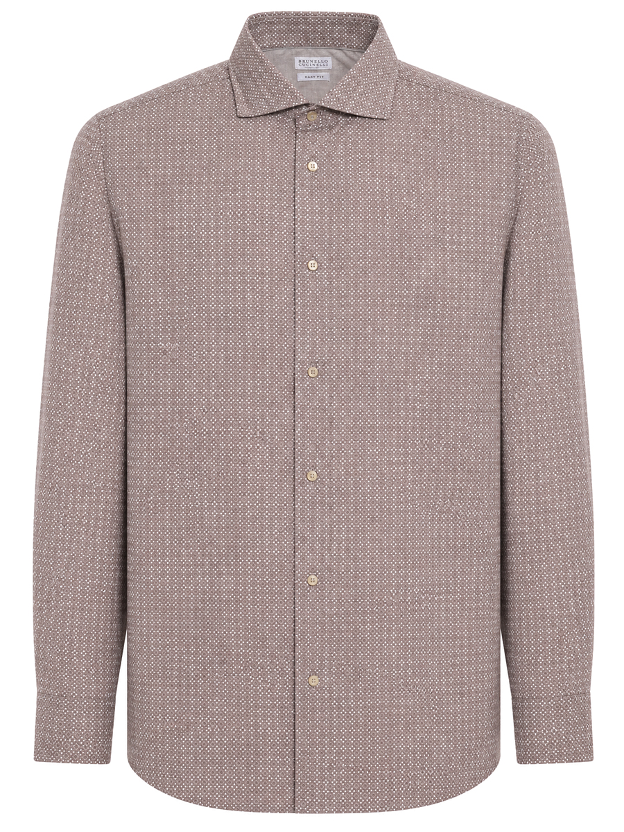 Рубашка Easy Fit хлопковая BRUNELLO CUCINELLI