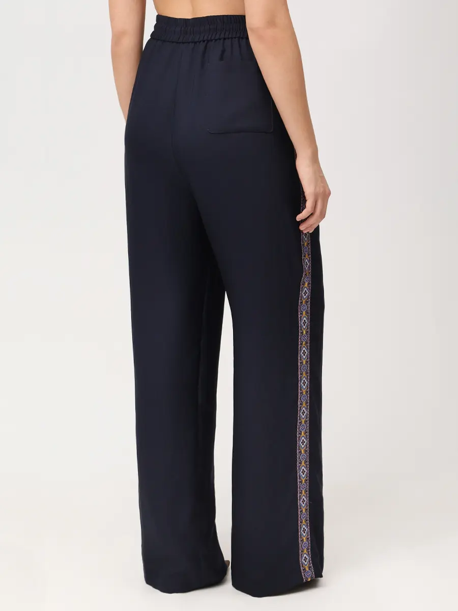 Брюки однотонные ETRO WREA0072 99TUSO5 B0387 Темно- Синий  Фото 3