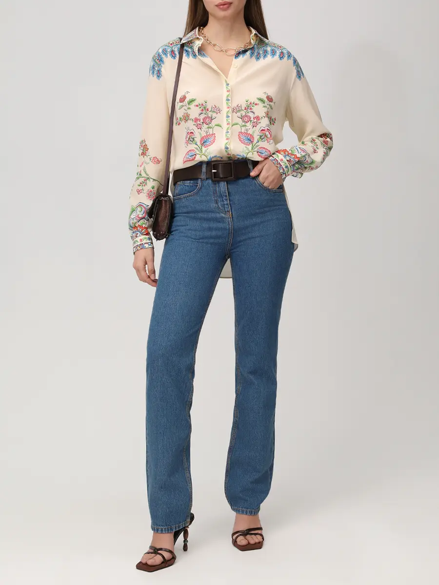 Джинсы хлопковые ETRO WRNB0002 AD342 S9000 Синий  Фото 2
