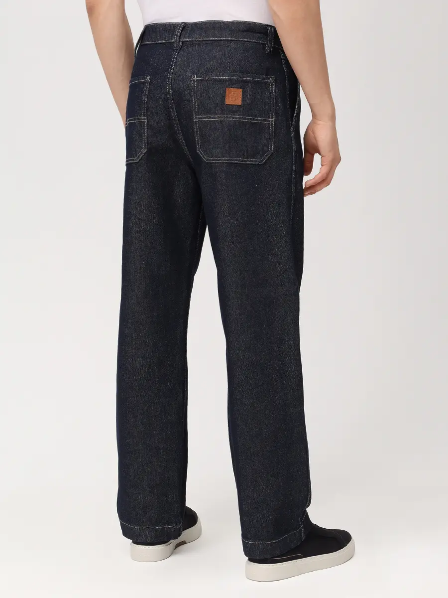 Джинсы Regular Fit хлопковые BOSS 50556486/404 Синий  Фото 3