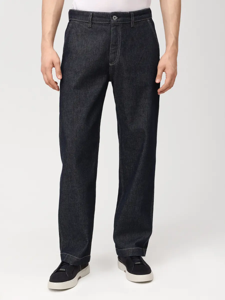 Джинсы Regular Fit хлопковые BOSS 50556486/404 Синий  Фото 4