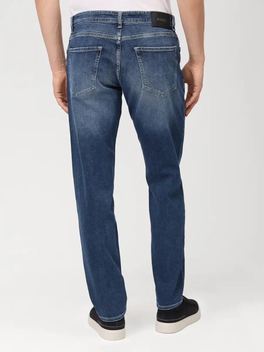 Джинсы Regular Fit хлопковые BOSS 50557515/419 Синий  Фото 3