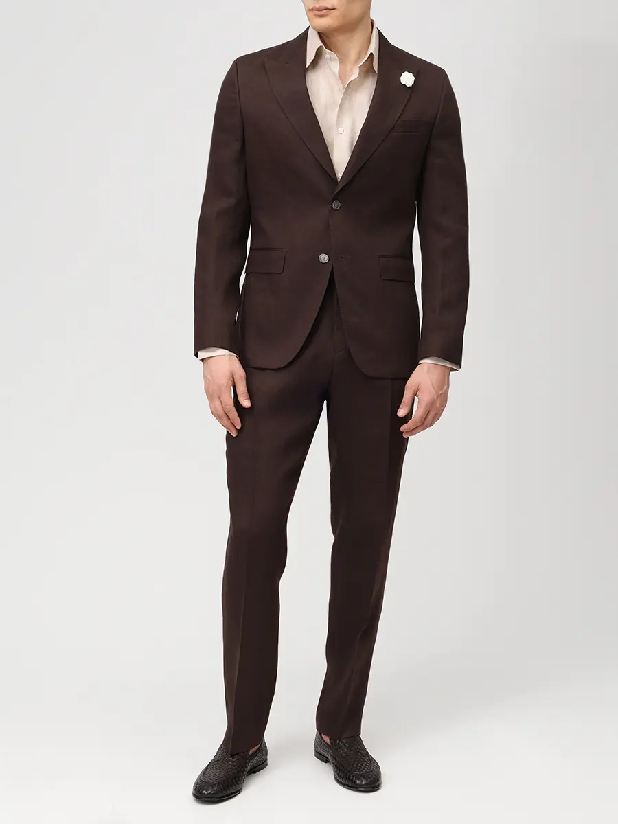 Рубашка Slim Fit льняная BOSS 50560736/286 Бежевый  Фото 2