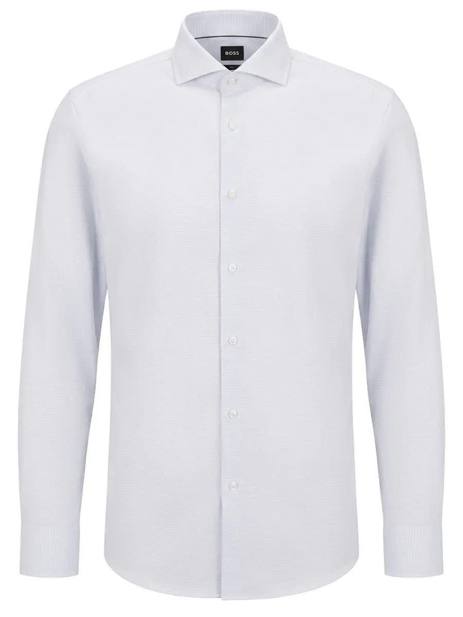 Рубашка Slim Fit хлопковая BOSS 50560750/100 Голубой 