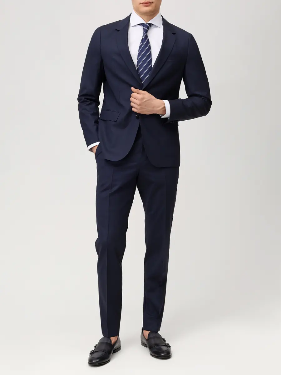 Рубашка Slim Fit хлопковая BOSS 50560750/100 Голубой  Фото 2
