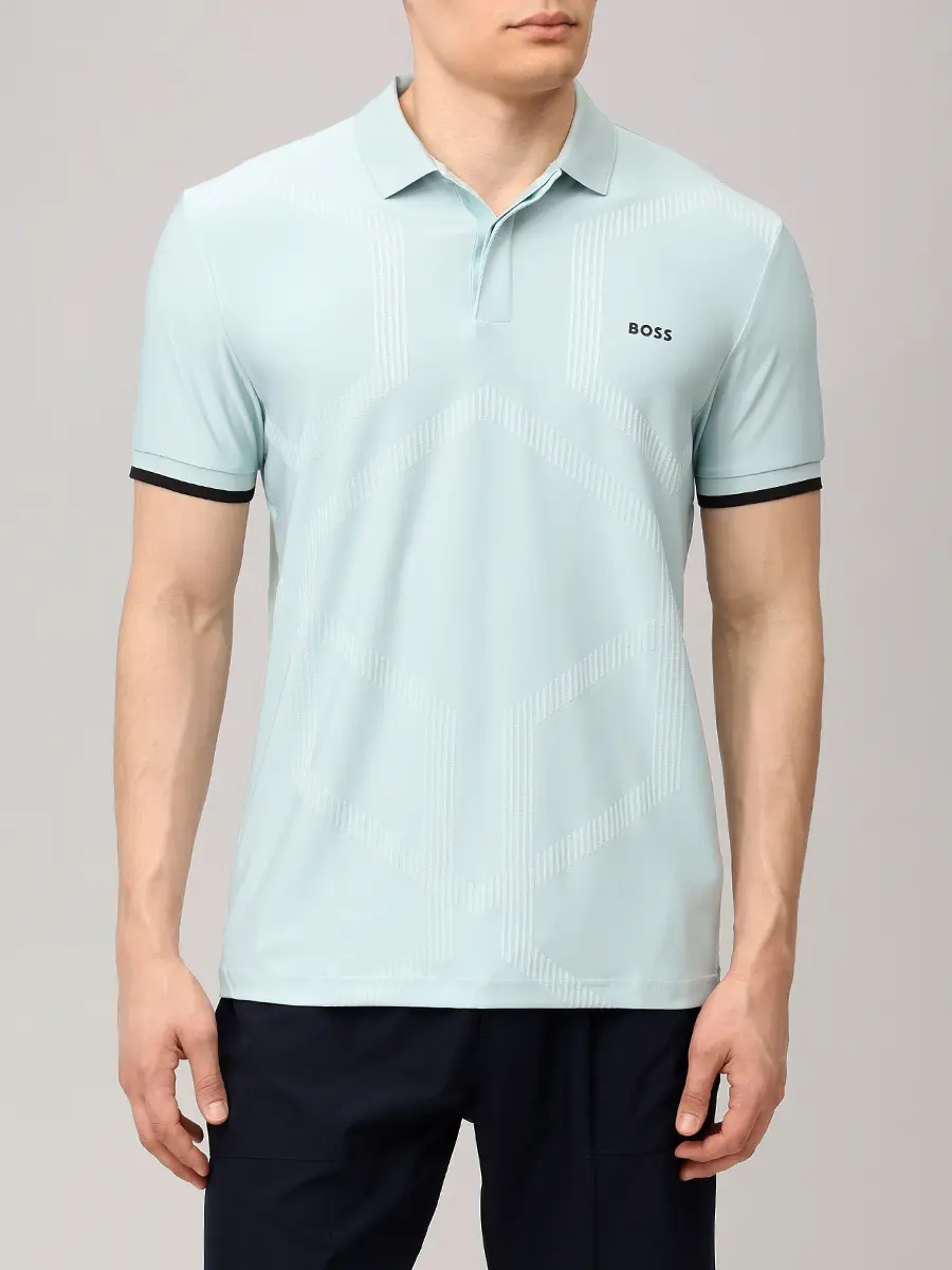 Поло Regular Fit BOSS 50554561/447 Бирюзовый  Фото 4
