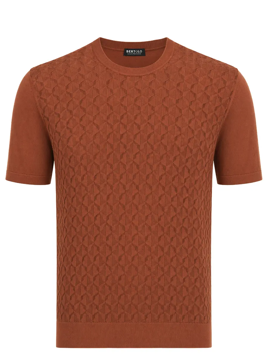 Футболка хлопковая BERTOLO LUXURY MENSWEAR 902535/002546/1191 Оранжевый 