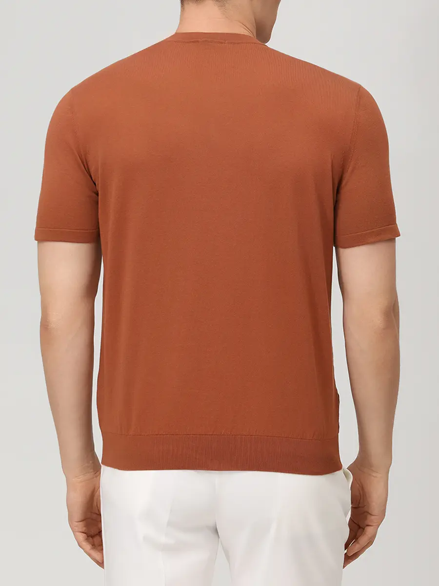 Футболка хлопковая BERTOLO LUXURY MENSWEAR 902535/002546/1191 Оранжевый  Фото 3