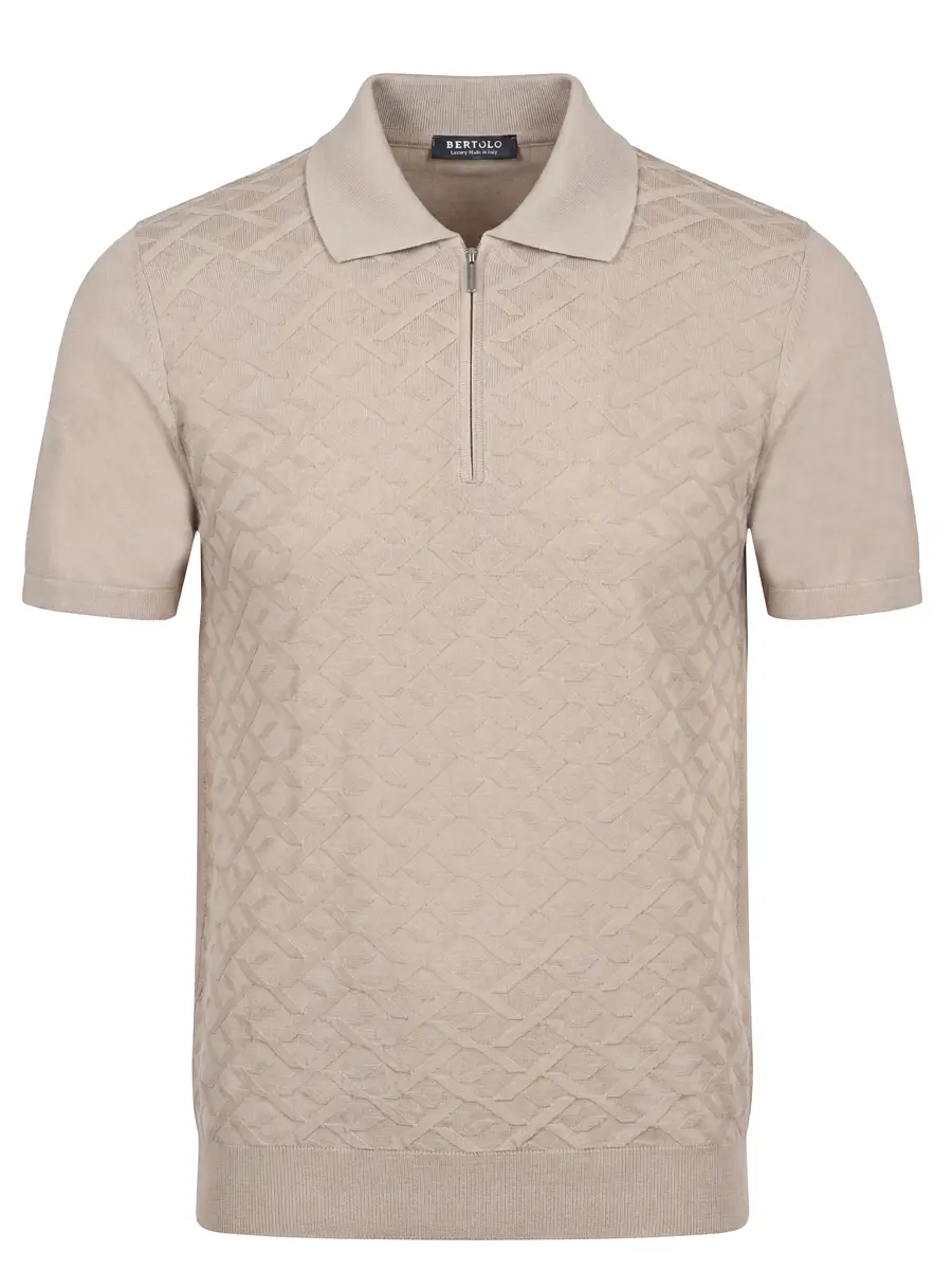 Поло шелковое BERTOLO LUXURY MENSWEAR 902532/002544/0603 Бежевый 