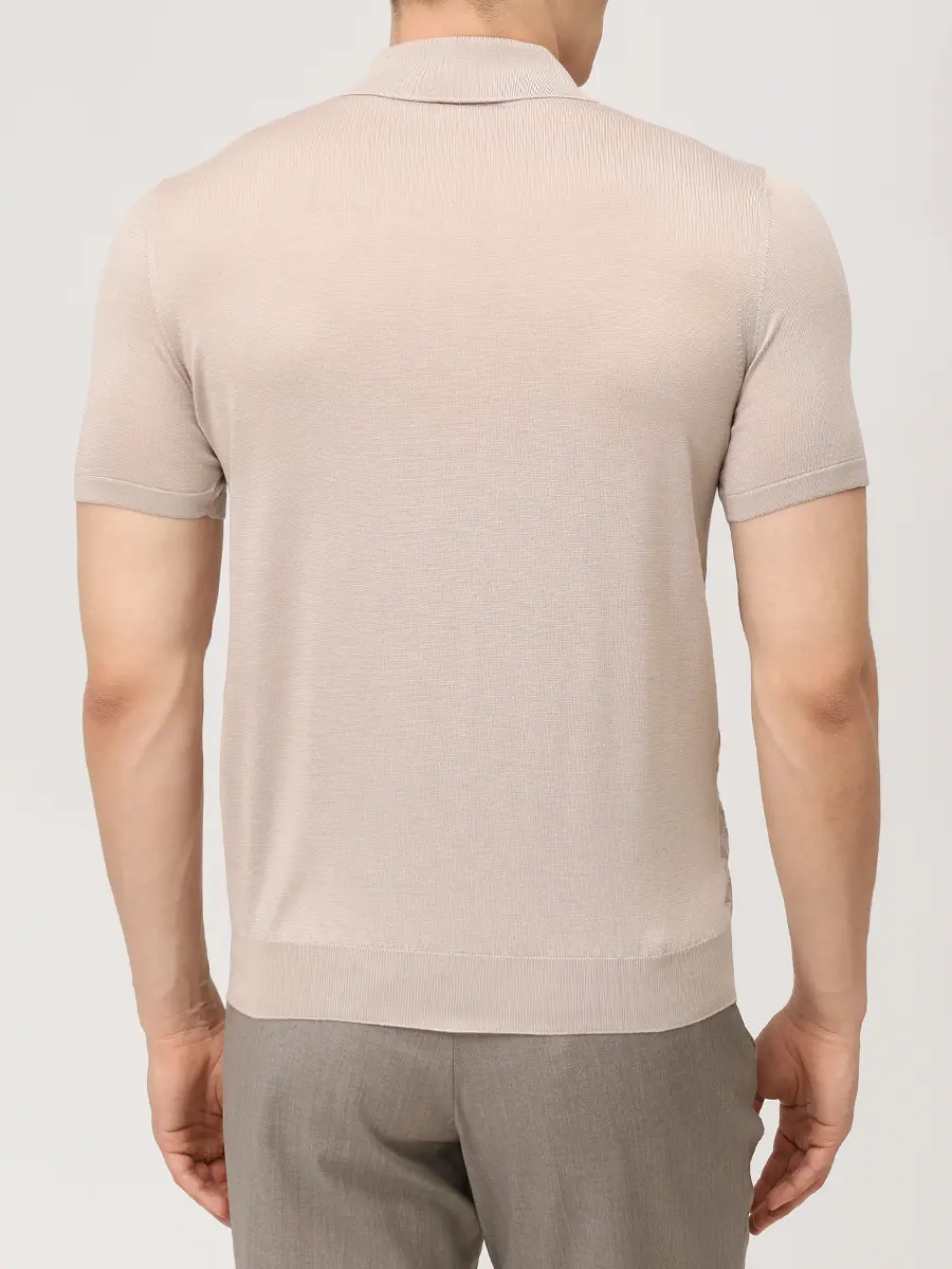 Поло шелковое BERTOLO LUXURY MENSWEAR 902532/002544/0603 Бежевый  Фото 3