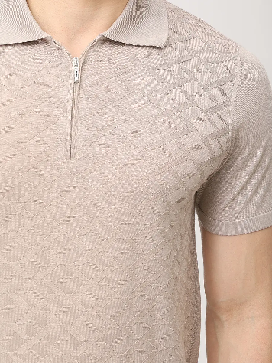 Поло шелковое BERTOLO LUXURY MENSWEAR 902532/002544/0603 Бежевый  Фото 5