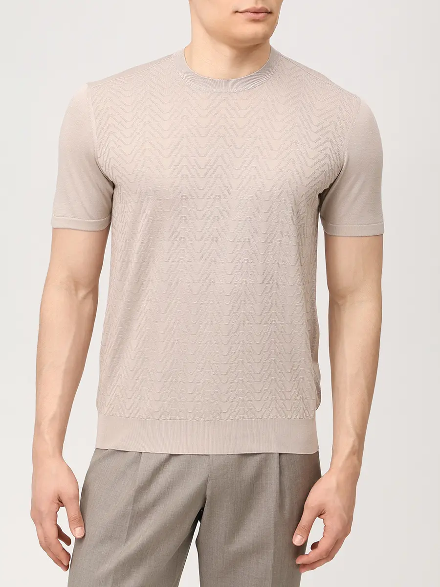 Футболка шелковая BERTOLO LUXURY MENSWEAR 902573/002545/0603 Бежевый  Фото 4