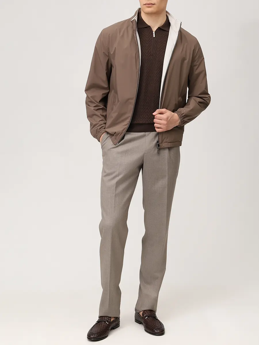 Поло шелковое BERTOLO LUXURY MENSWEAR 902574/002545/1220 Темно- Коричневый  Фото 2