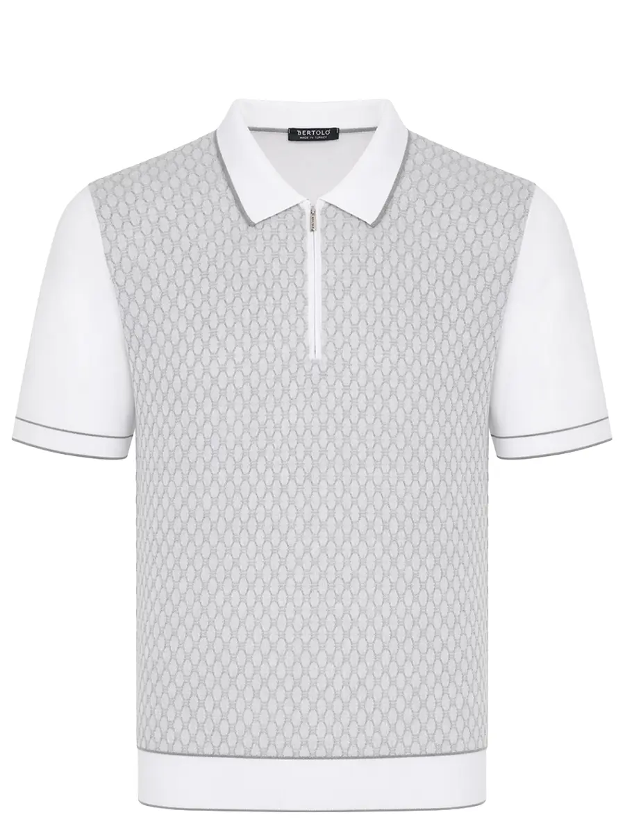 Поло хлопковое BERTOLO LUXURY MENSWEAR 902200/002054/5308 Белый 