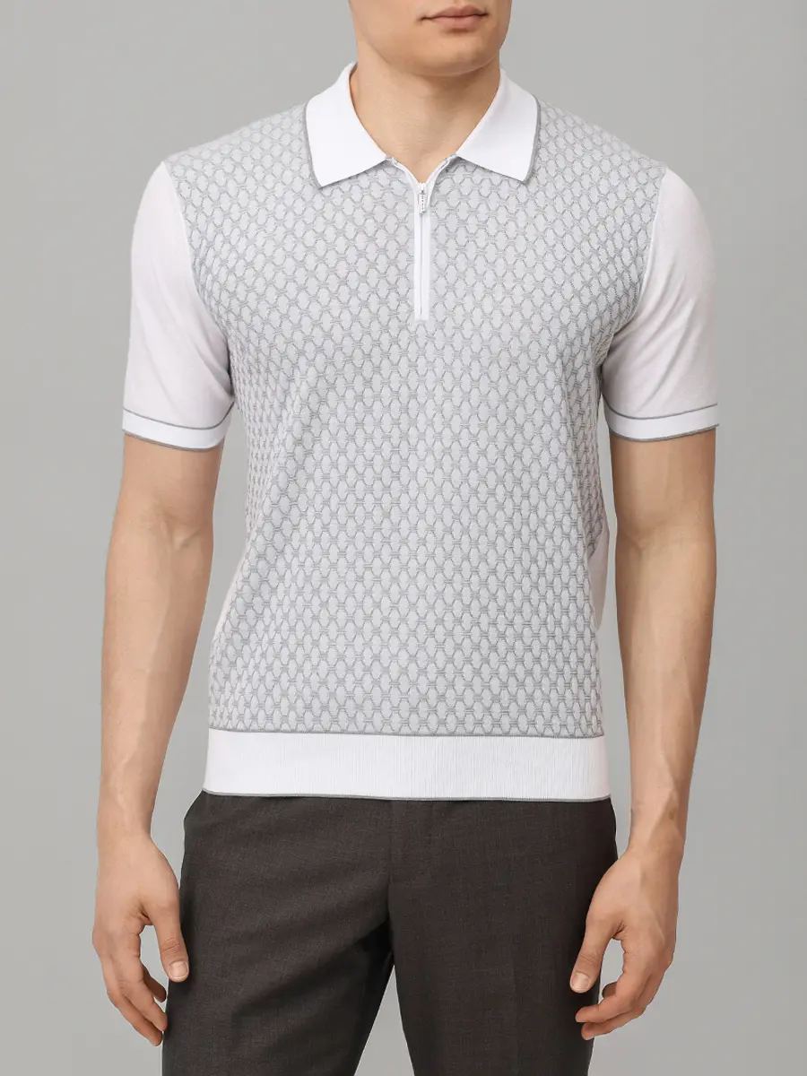 Поло хлопковое BERTOLO LUXURY MENSWEAR 902200/002054/5308 Белый  Фото 4