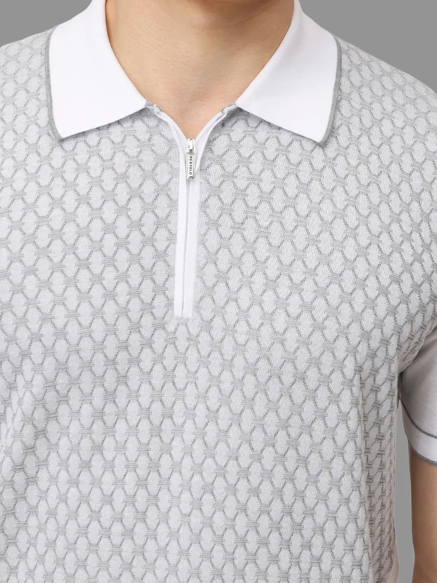 Поло хлопковое BERTOLO LUXURY MENSWEAR 902200/002054/5308 Белый  Фото 5
