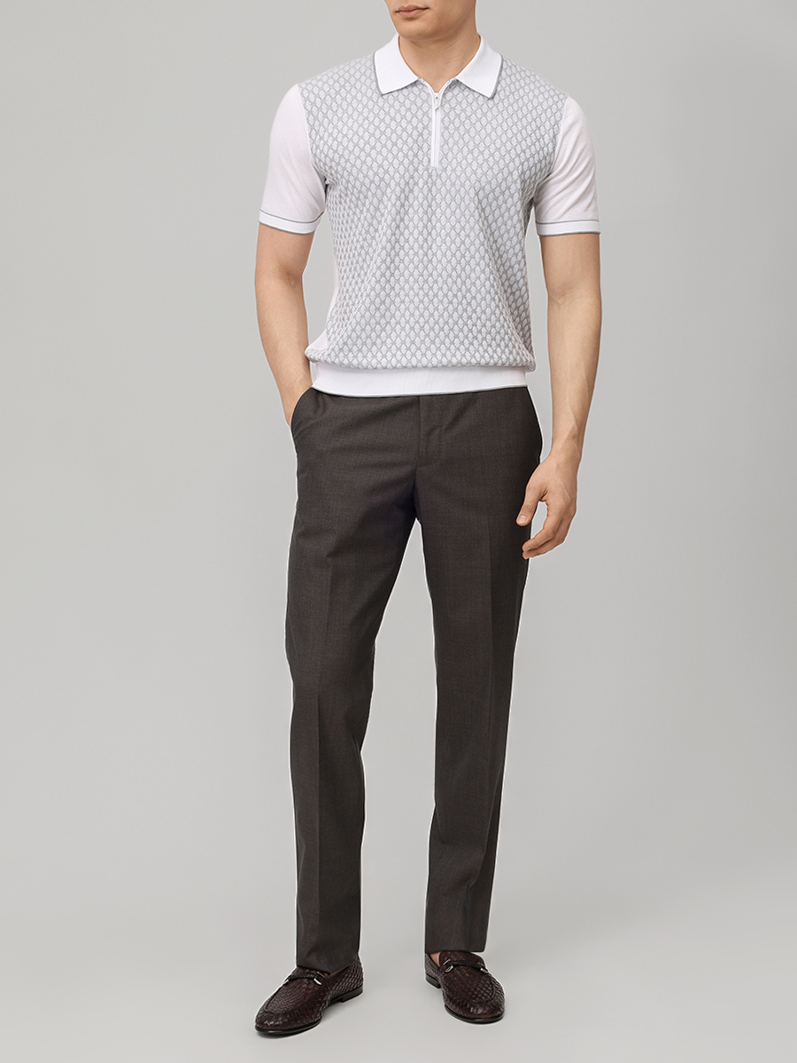 Поло хлопковое BERTOLO LUXURY MENSWEAR 902200/002054/5308 Белый  Фото 2