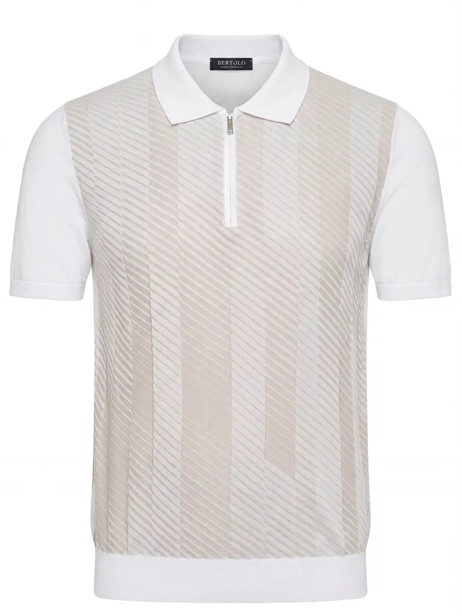 Поло хлопковое BERTOLO LUXURY MENSWEAR 902541/002543/0030 Белый 