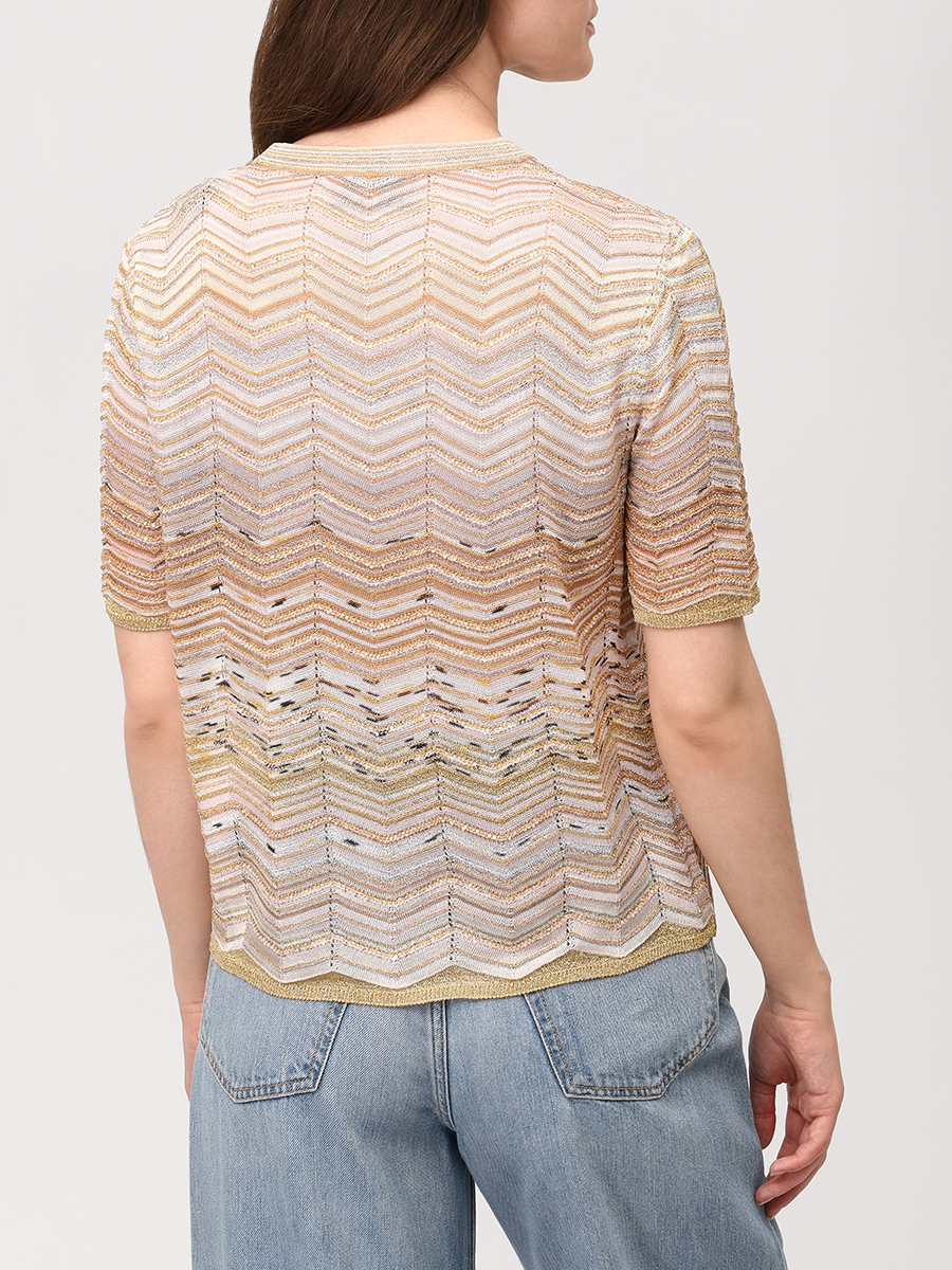Футболка из вискозы MISSONI DS26SN0V-BK01H9 SM9ZU Золотой  Фото 3