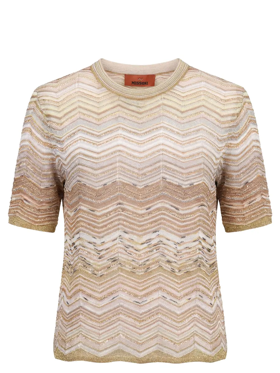 Футболка из вискозы MISSONI DS26SN0V-BK01H9 SM9ZU Золотой 