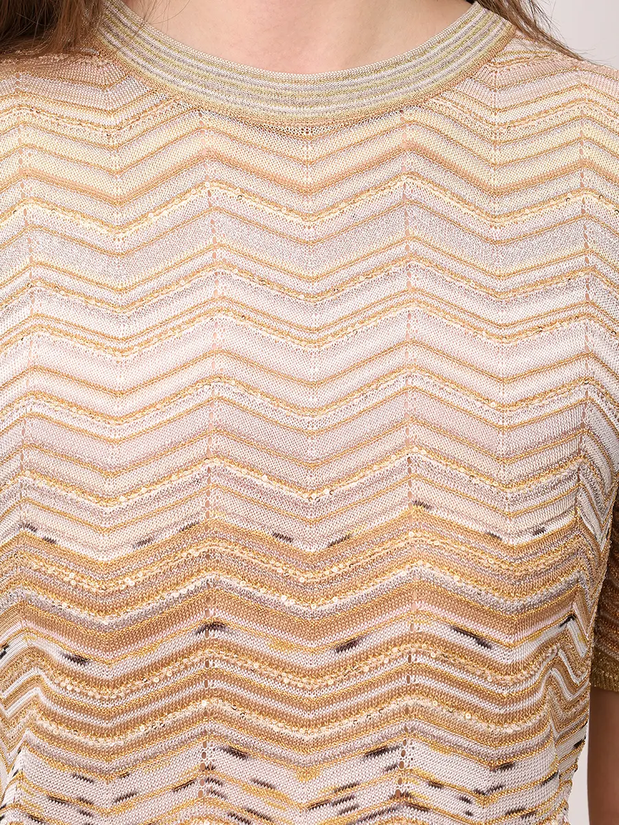 Футболка из вискозы MISSONI DS26SN0V-BK01H9 SM9ZU Золотой  Фото 5
