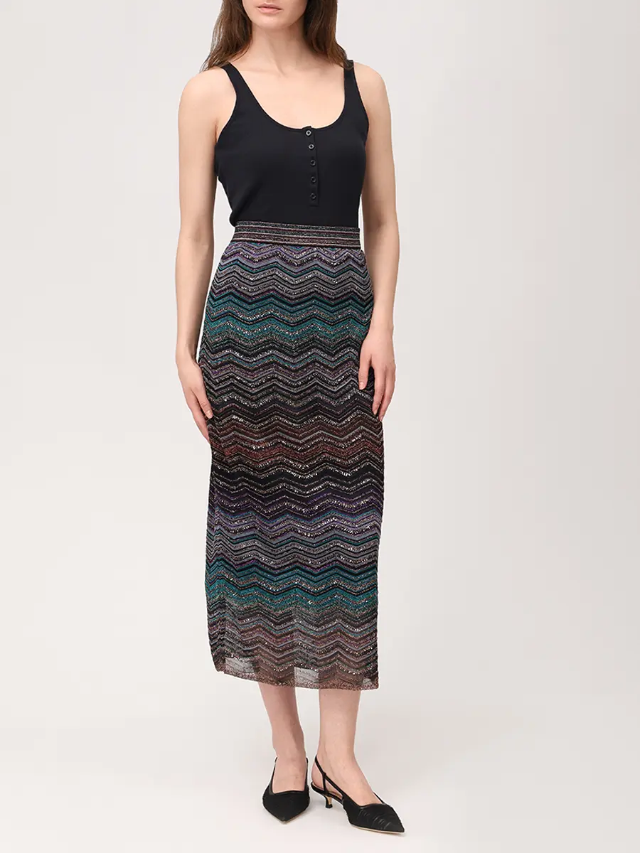 Юбка из вискозы MISSONI DS26SH0S-BK019 SM9ZT Мультиколор  Фото 2