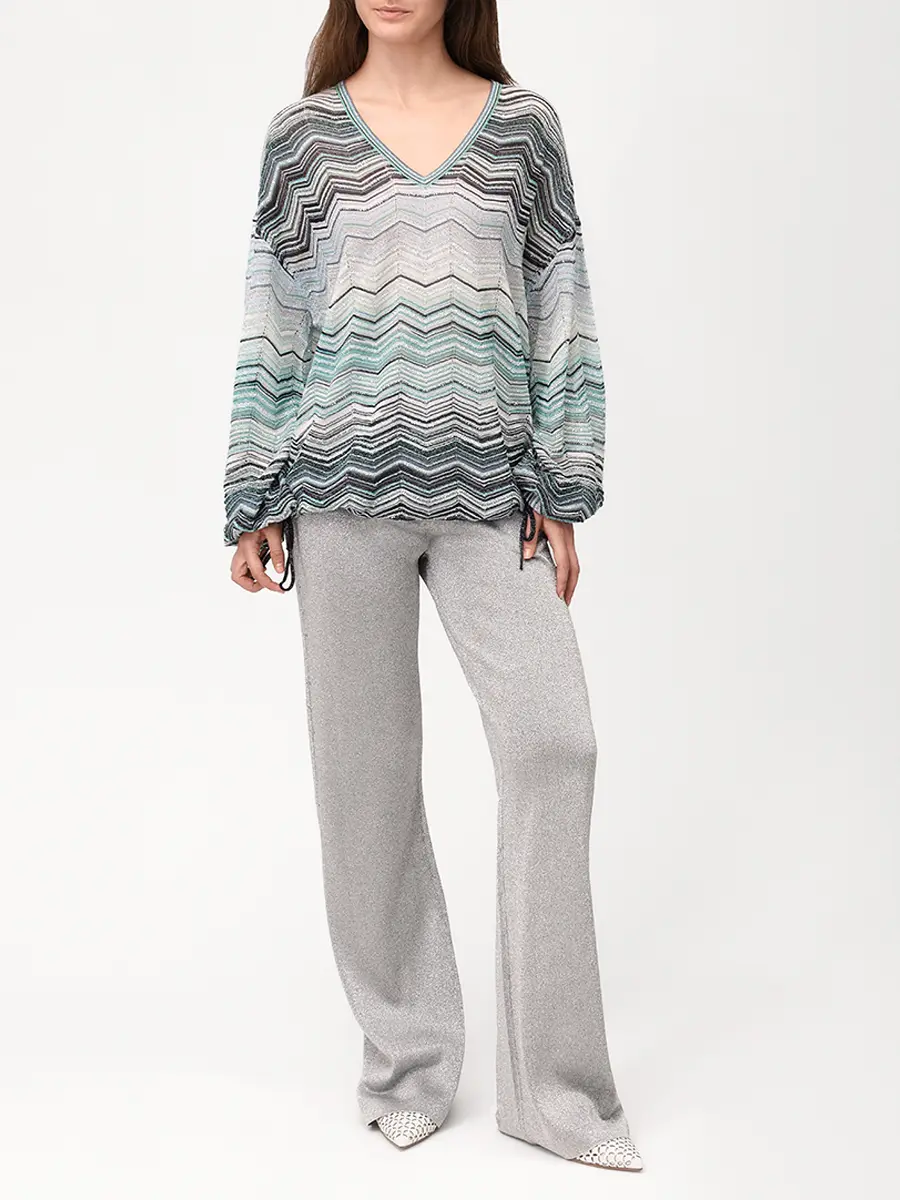 Пуловер из вискозы MISSONI DS26SJ0F-BK01H9 SMSN4 Бирюзовый  Фото 2