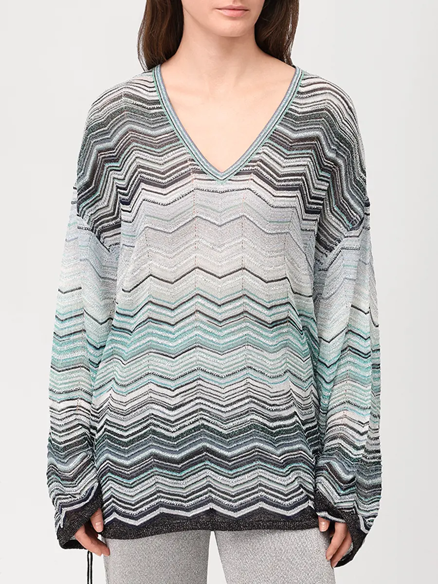 Пуловер из вискозы MISSONI DS26SJ0F-BK01H9 SMSN4 Бирюзовый  Фото 4