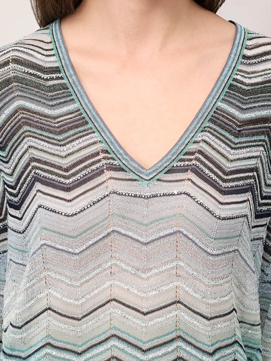 Пуловер из вискозы MISSONI DS26SJ0F-BK01H9 SMSN4 Бирюзовый  Фото 5